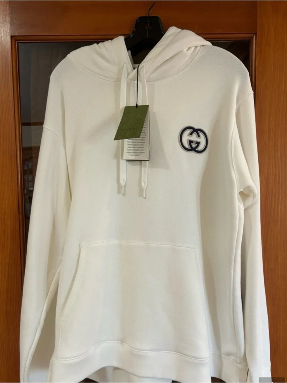 Gucci embroidered interlocking G cotton hoodie size XL made in Italy